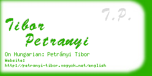 tibor petranyi business card